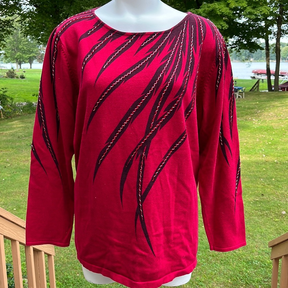 Bob Mackie Wearable Art designer sweater 1X - Picture 1 of 9